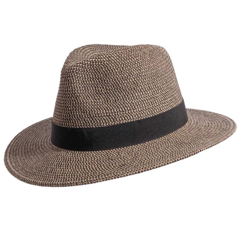 Nero | Mens Two-Tone Woven Straw Fedora Hat - Image 2