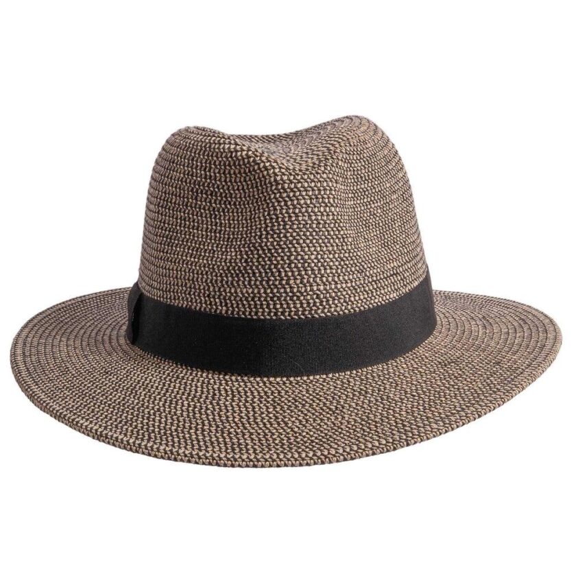 Nero | Mens Two-Tone Woven Straw Fedora Hat - Image 3