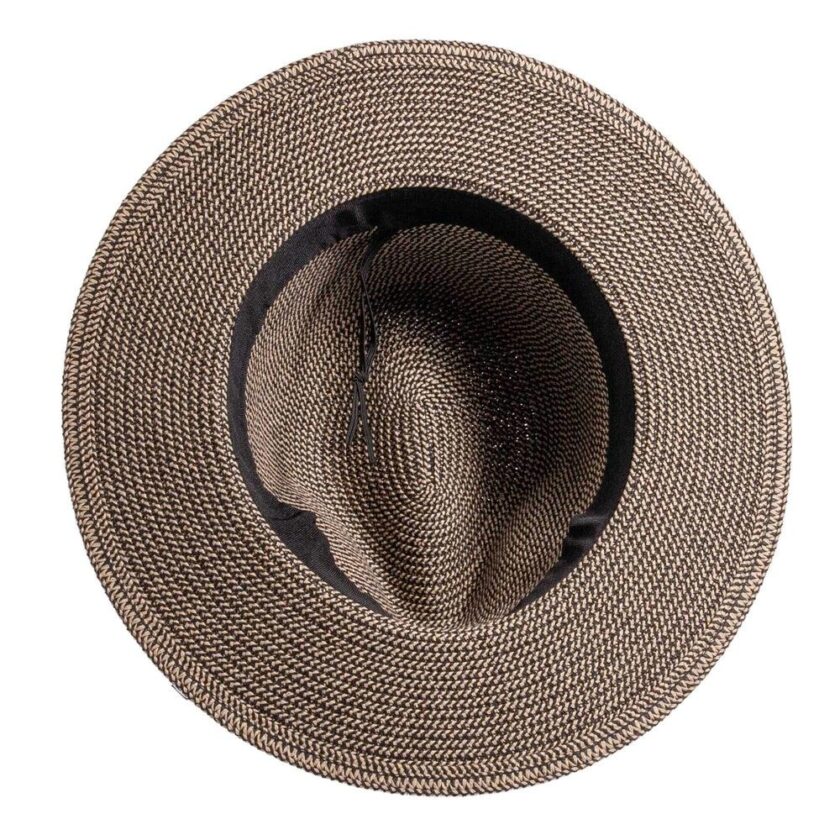 Nero | Mens Two-Tone Woven Straw Fedora Hat - Image 9