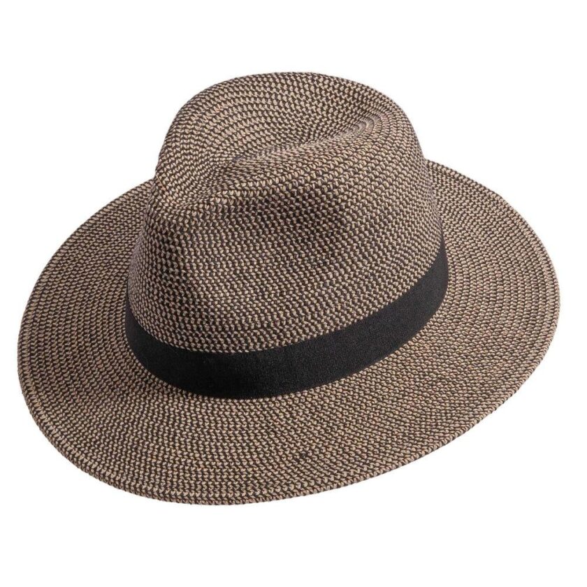 Nero | Womens Two-Tone Woven Straw Fedora Hat - Image 5