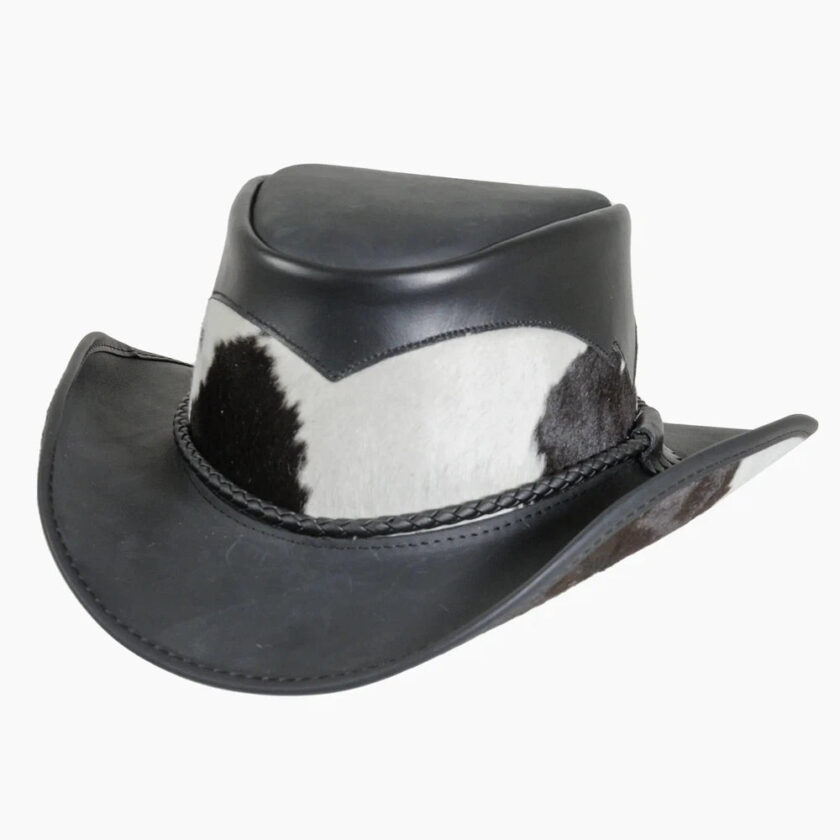 Pinto | Mens Leather Cowboy Hat with Calf Accents - Image 2