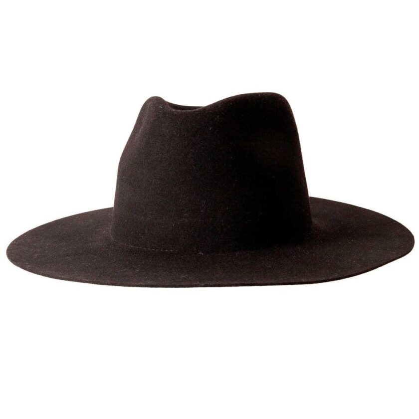 Rancher | Womens Wide Brim Felt Fedora Hat - Image 9