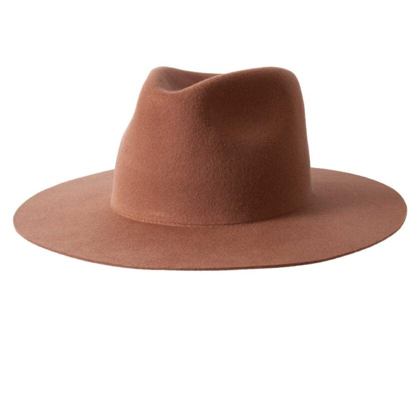 Rancher | Womens Wide Brim Felt Fedora Hat - Image 2