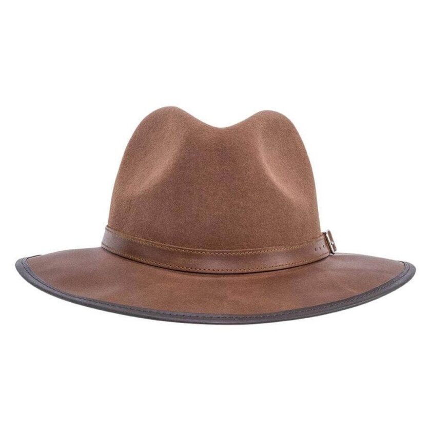Summit | Mens Felt Leather Fedora Hat - Image 9