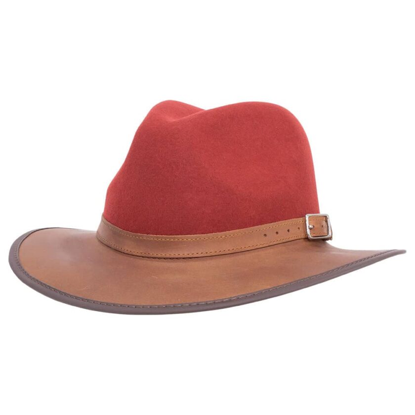 Summit | Mens Felt Leather Fedora Hat - Image 2